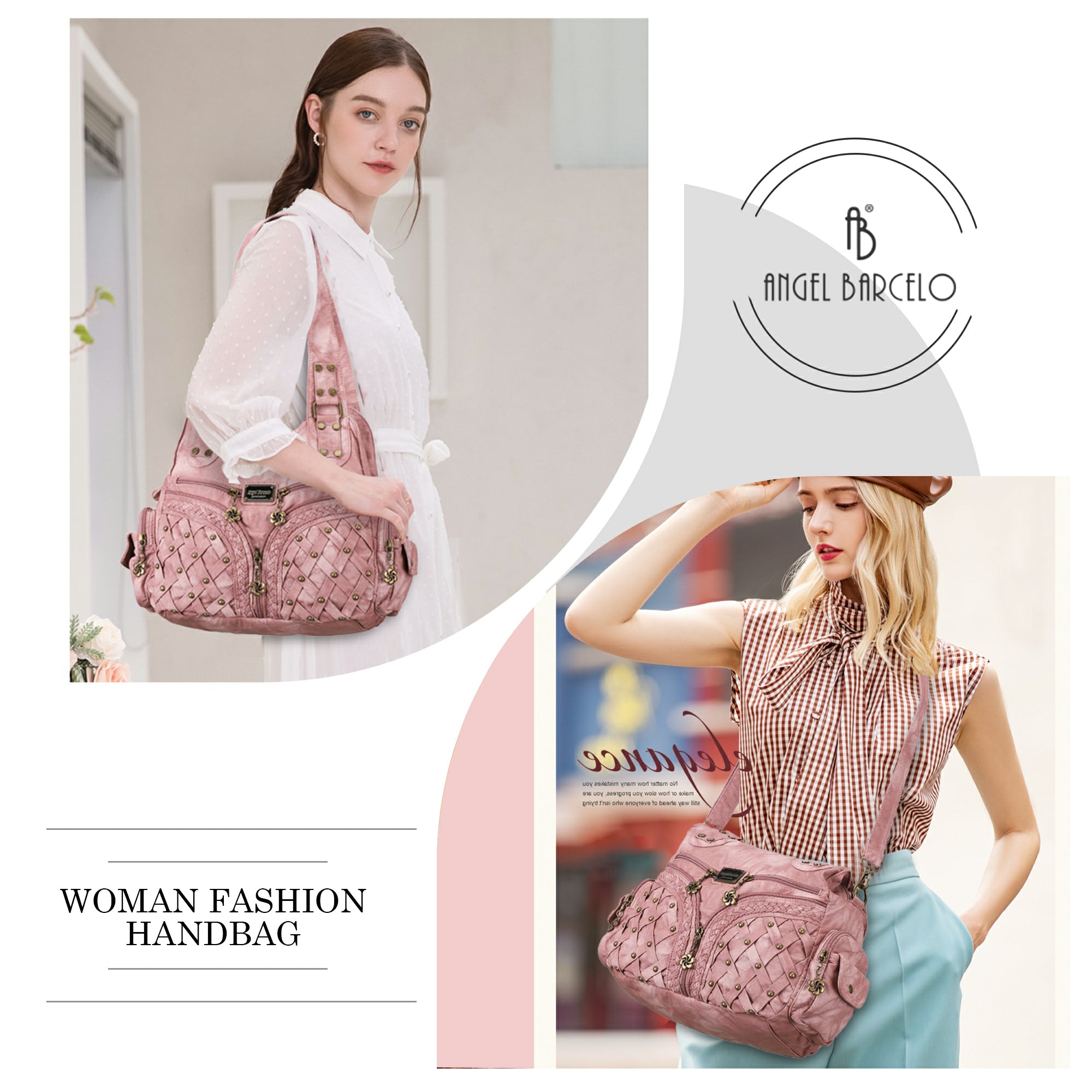 Women shoulder Handbag of High Quality Washed PU Leather-Angelkiss Bag