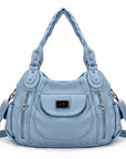 Women  handbag with High Quality Washed PU and Multi-pack