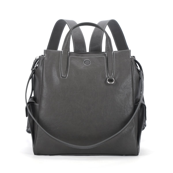 Washed pu leather Backpack for works