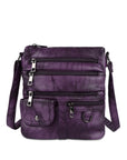 Women's tie-dye vintage pu leather crossbody bag