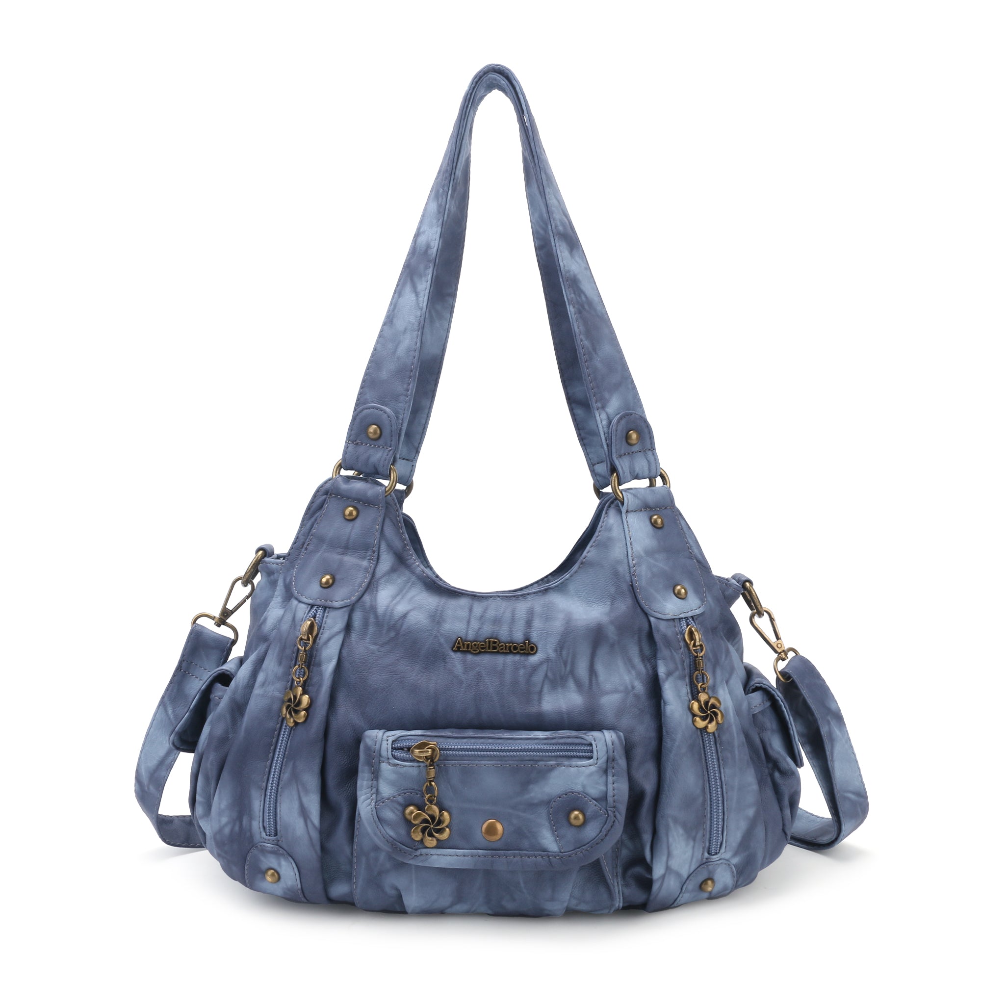 PU leather women&#39;s shoulder bag with tie-dye wash water