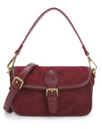 Suede Burgundy handbag/crossbody bag