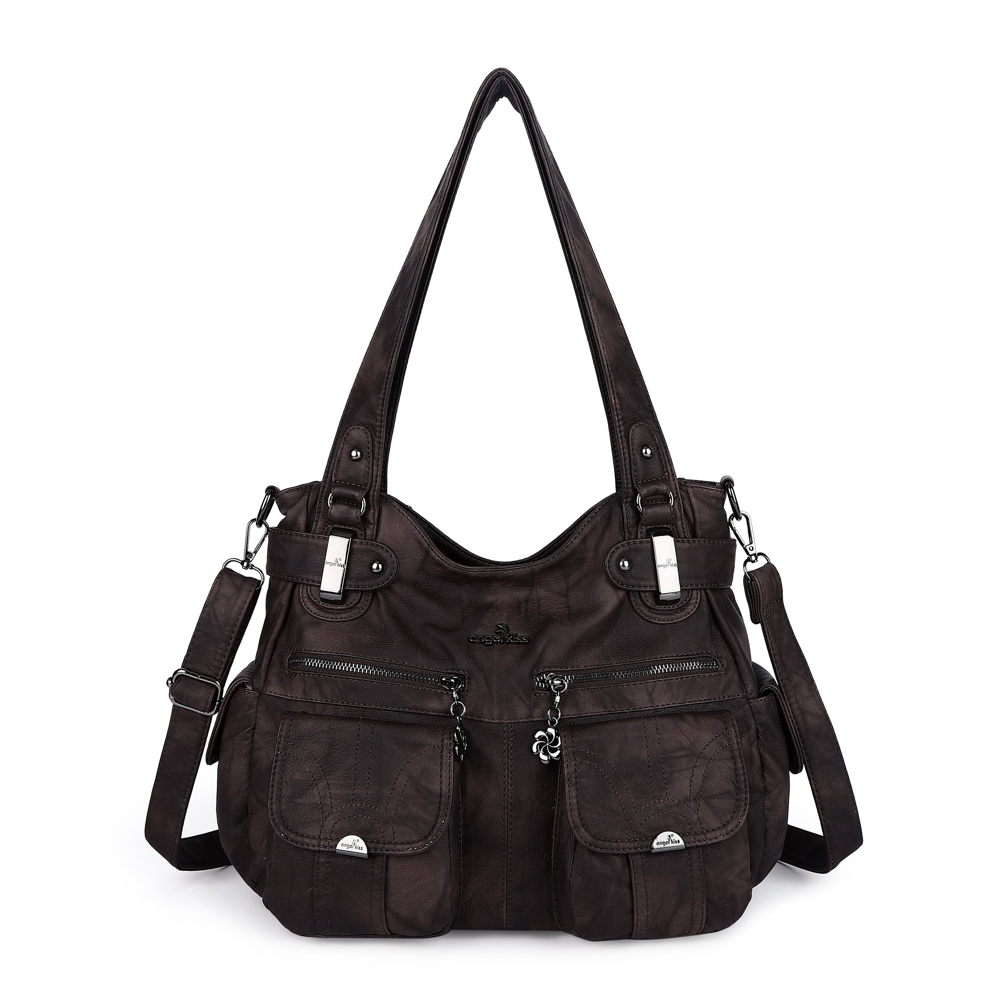 Washed Leather Hobobags Women Shoulder Bags