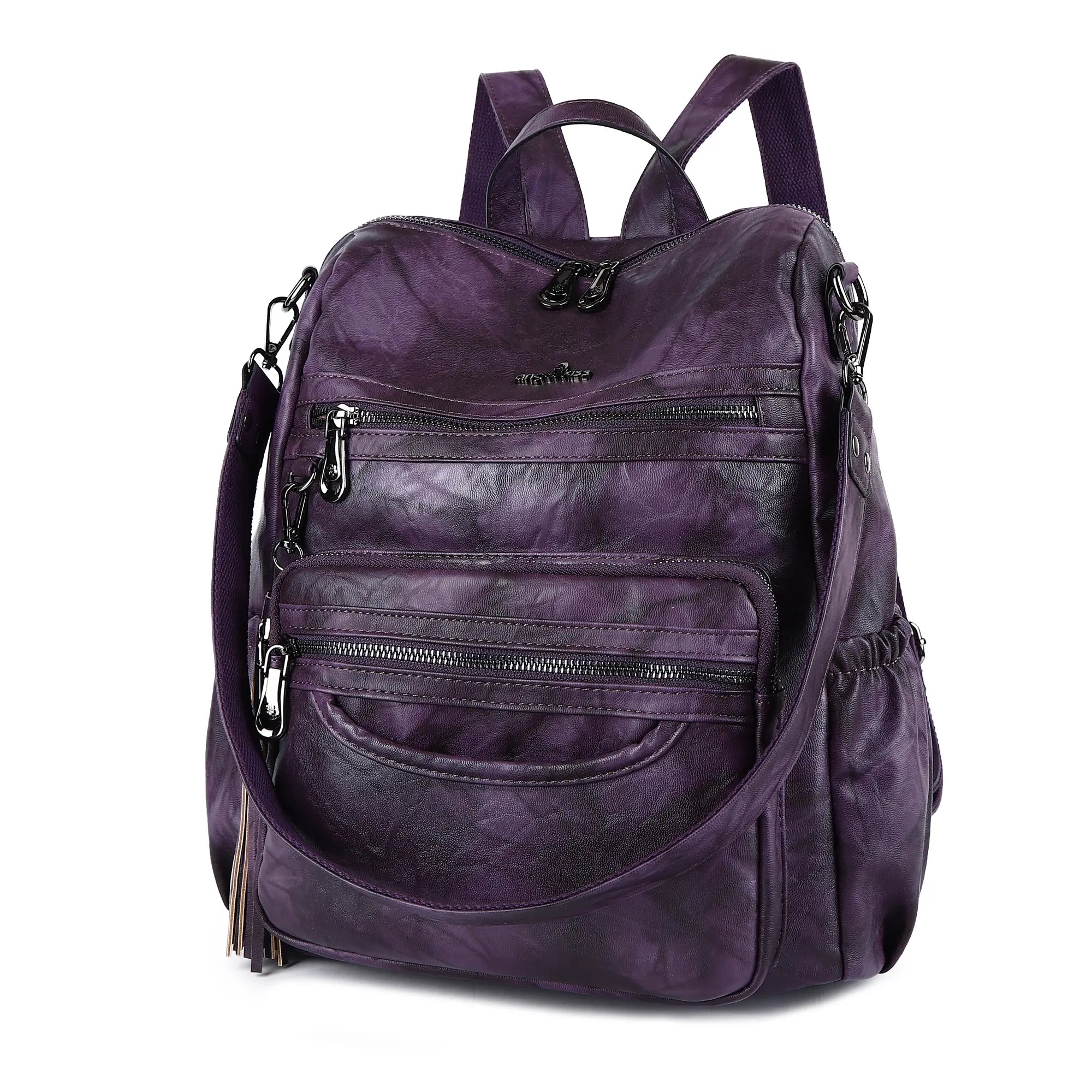 backpack purse pu leather Wash Water PU Leather Plaid Document Hobo Backpacks
