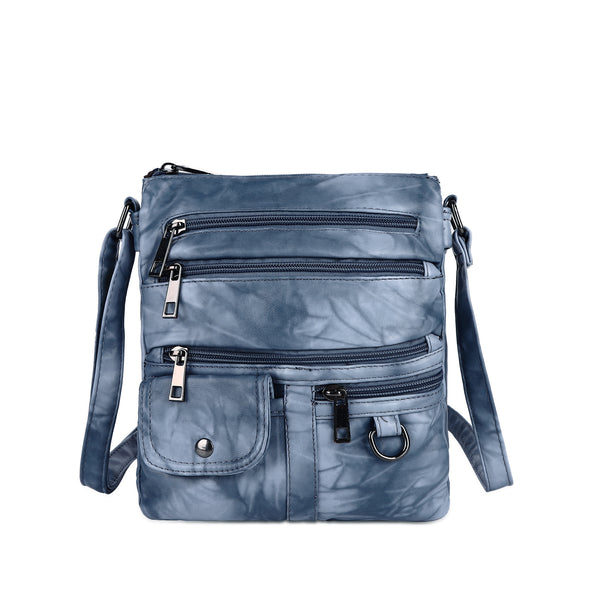Women's tie-dye vintage pu leather crossbody bag