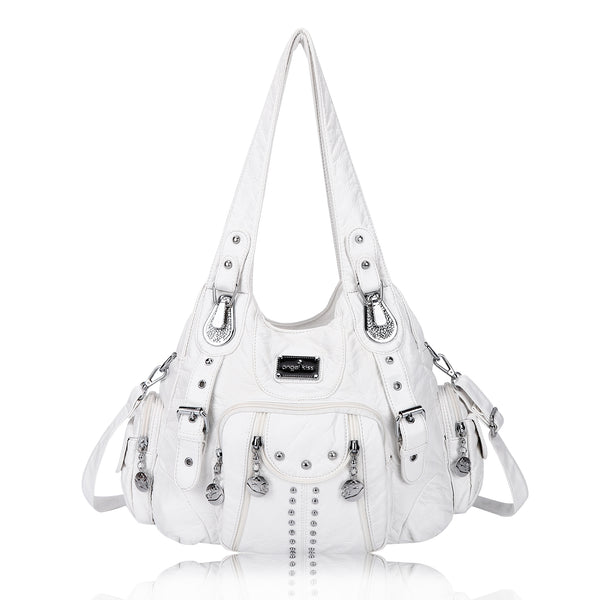 Structured Eco-Friendly Shoulder & Crossbody Bag with Multi-Pockets