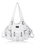 Women Shouder Handbag of Washed PU with Multi-pockets