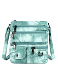 Women's tie-dye vintage pu leather crossbody bag