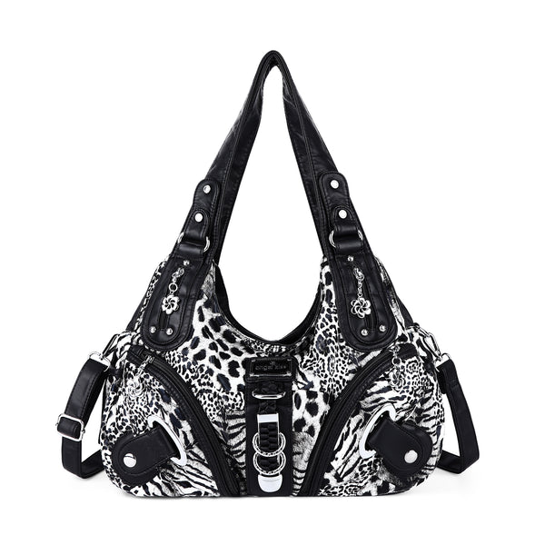 Bolso de hombro tipo hobo con estampado de leopardo