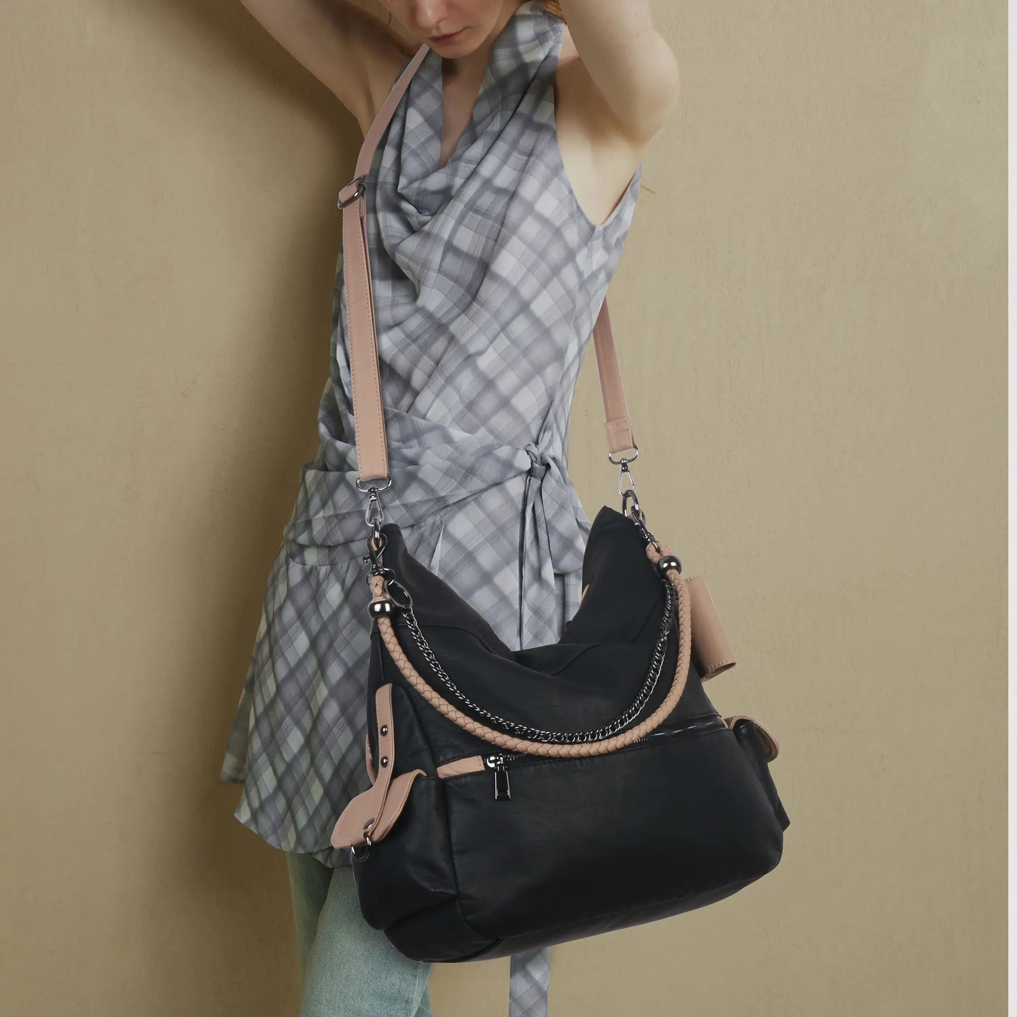 Vegan PU Leather Tote Shoulder Bag, Large Capacity – Ideal for Work, School, Business &amp; Travel
