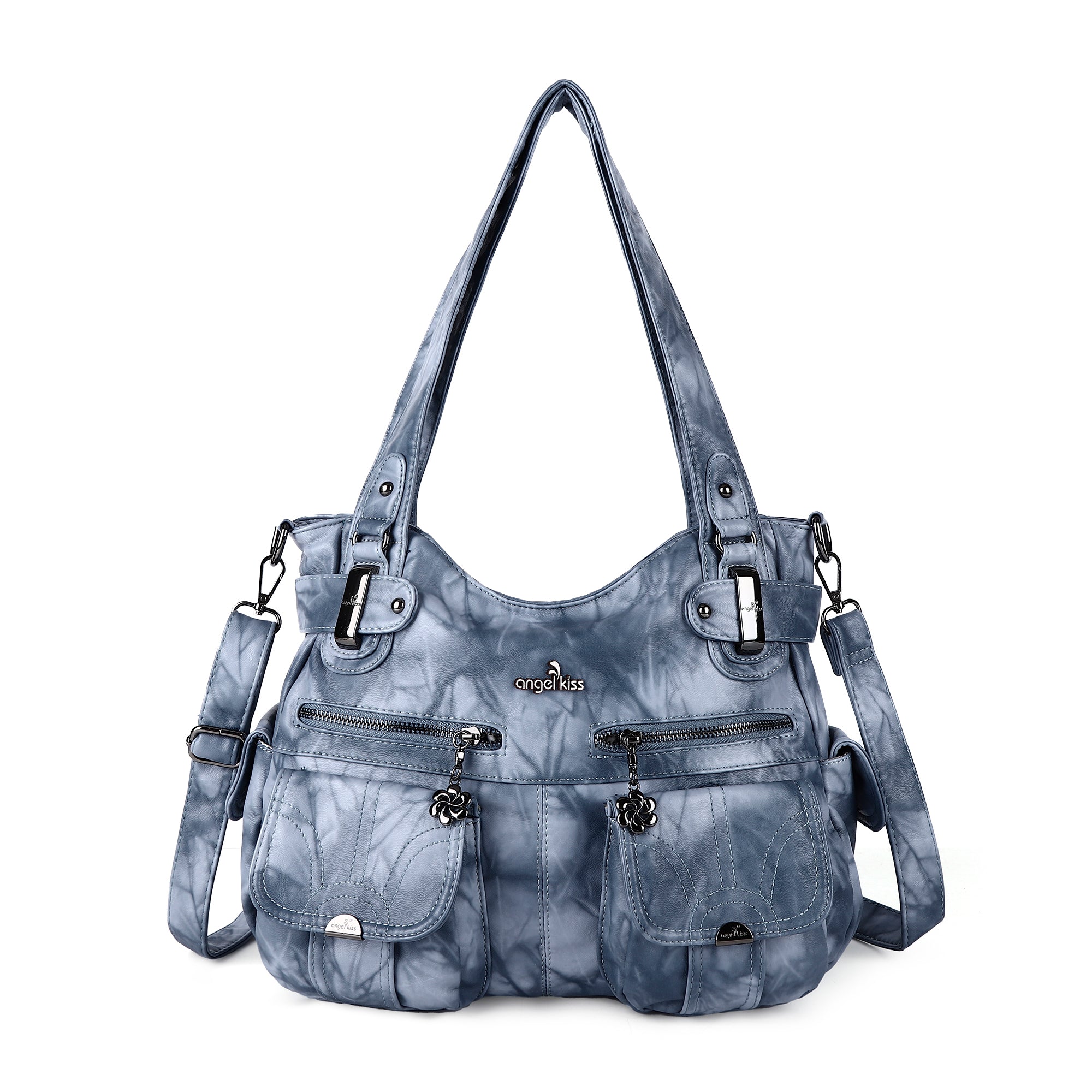 Washed Leather Hobobags Women Shoulder Bags