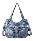 Washed Leather Hobobags Women Shoulder Bags