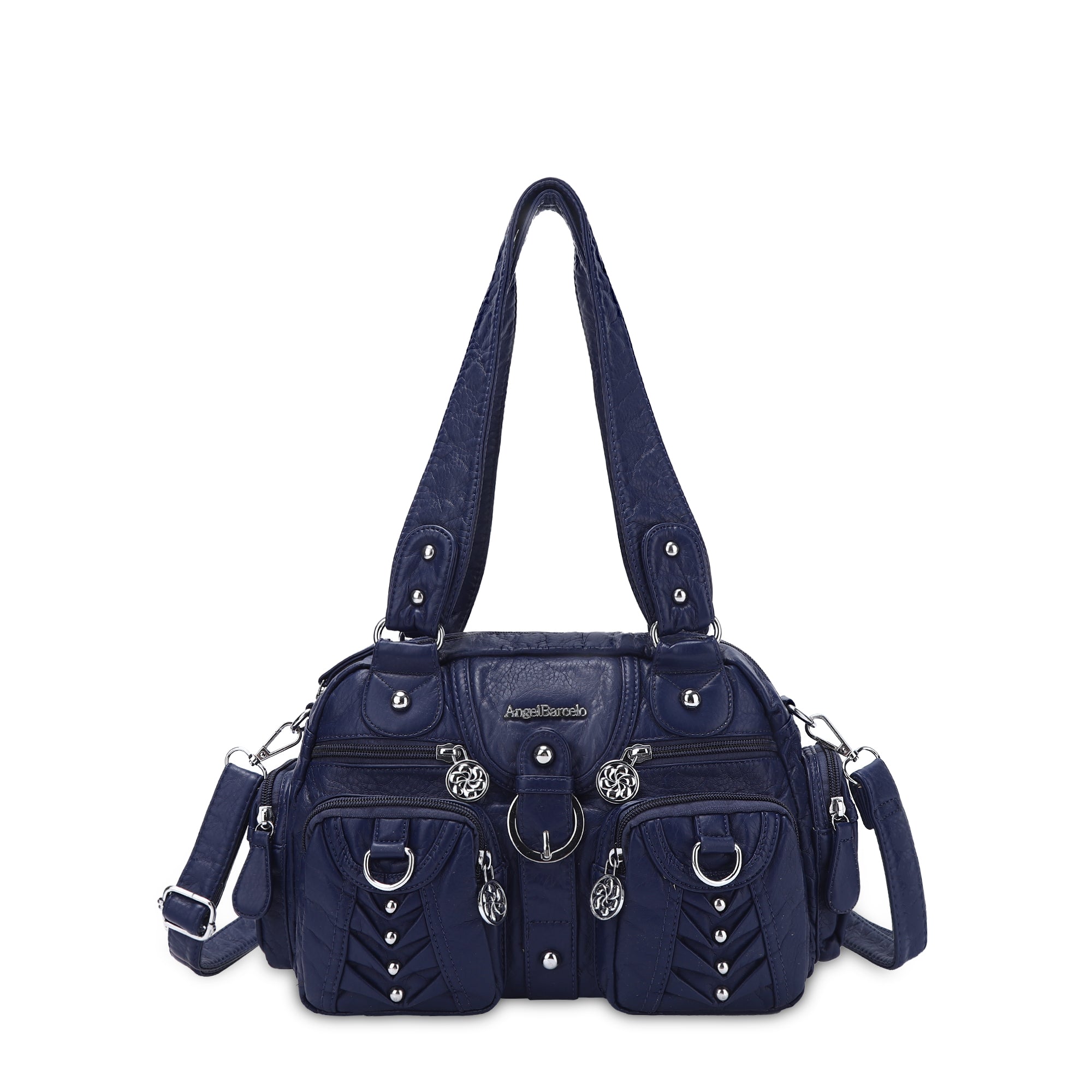 PU Faux Leather Studded Multi-Pocket Crossbody Bag – Angel Kiss