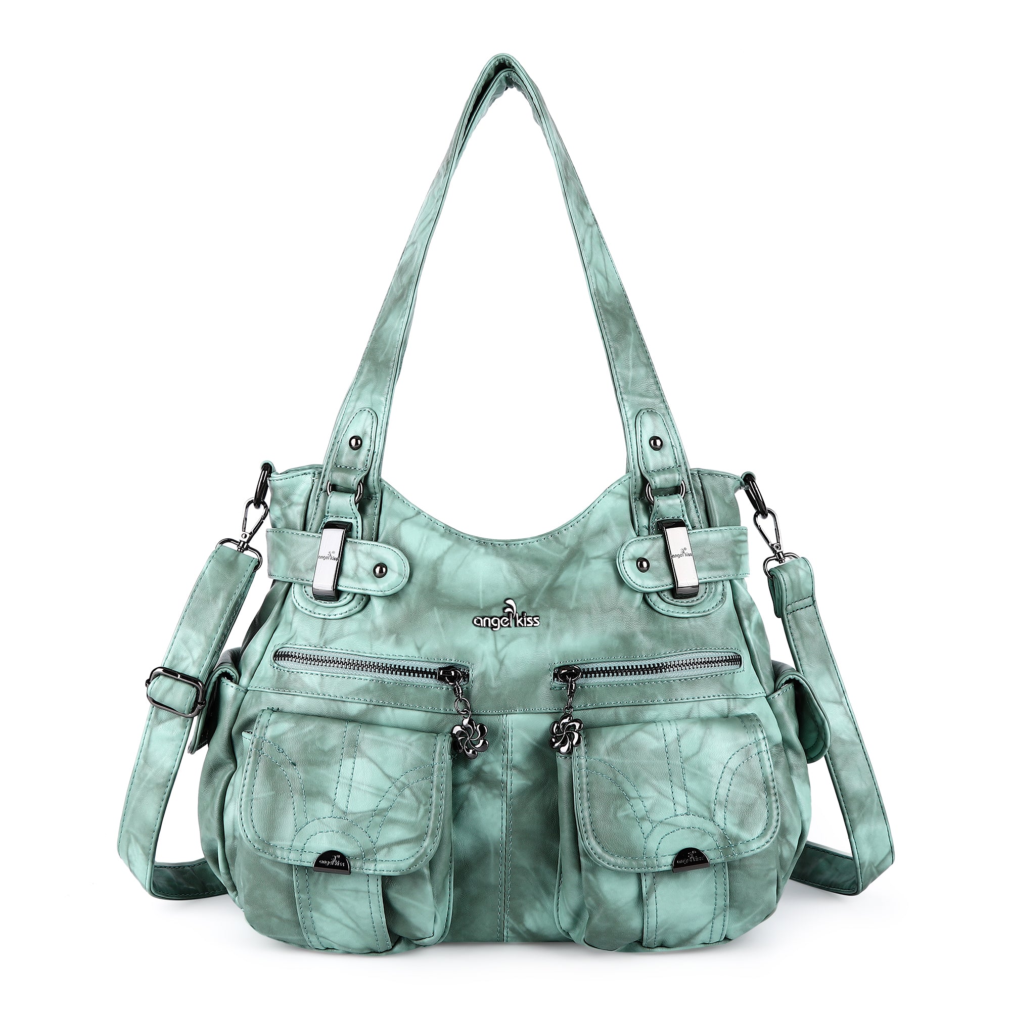 Washed Leather Hobobags Women Shoulder Bags