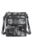 Women's tie-dye vintage pu leather crossbody bag