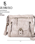 Solid color wash water pu leather adjustable shoulder strap daily shoulder bag