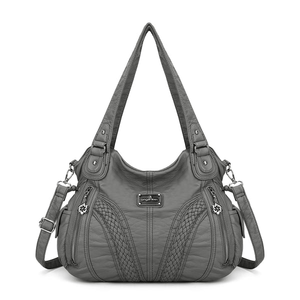 washed Large capacity Daily women Waterproof unique hobo handbag