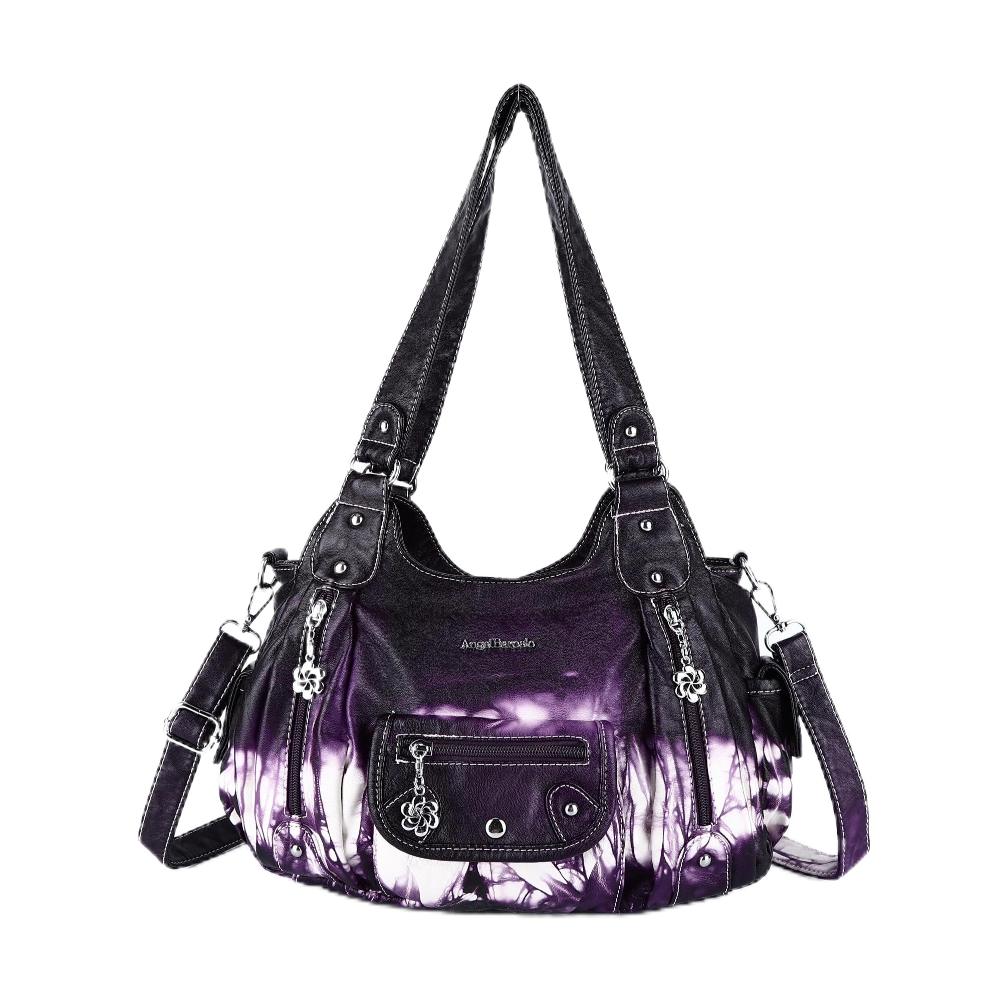 Tie-dye absorbent PU leather shoulder bag for women-Angelkiss Bag