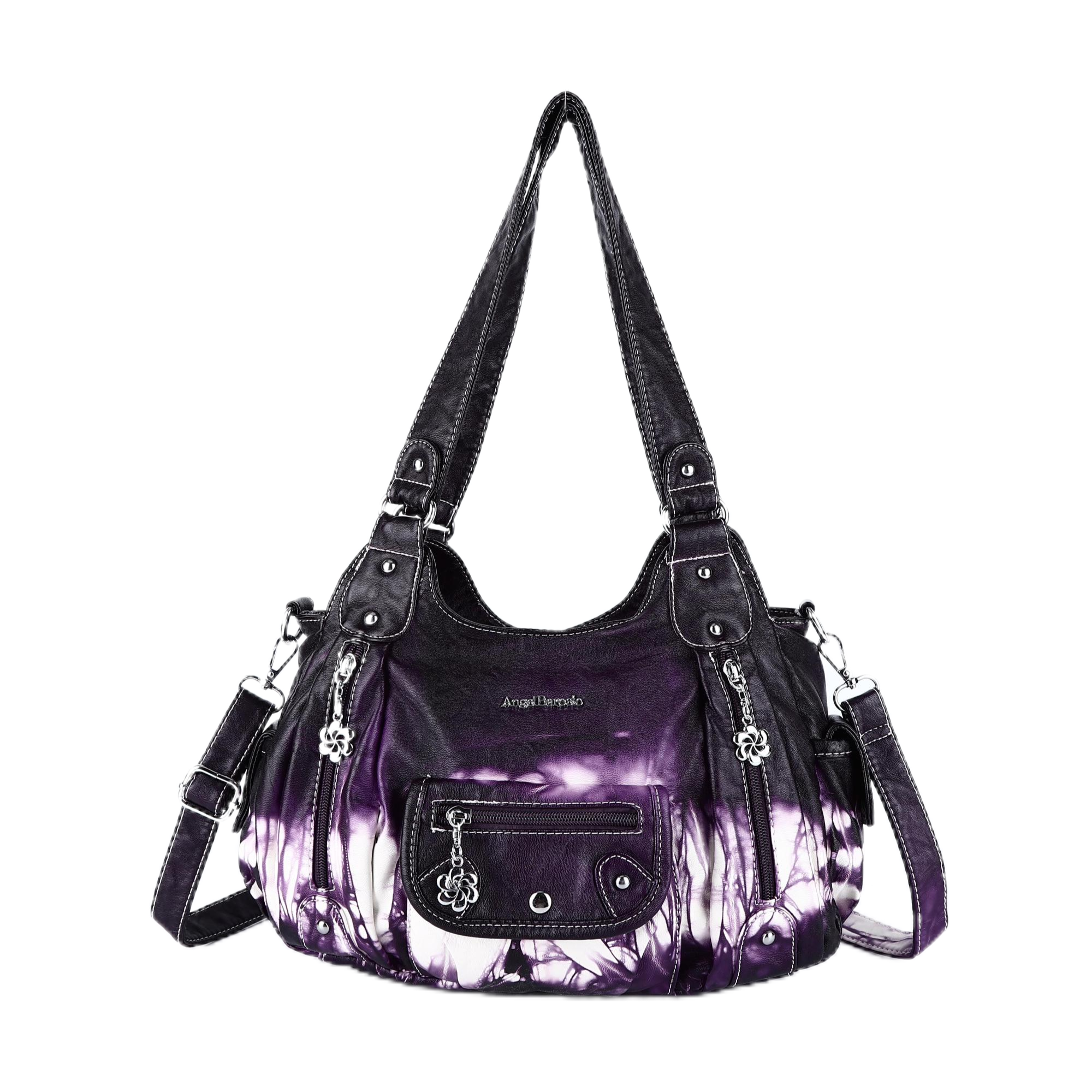 Tie-dye absorbent PU leather shoulder bag for women