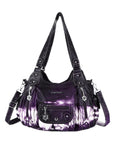 Tie-dye absorbent PU leather shoulder bag for women-Angelkiss Bag