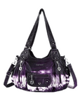 Tie-dye absorbent PU leather shoulder bag for women