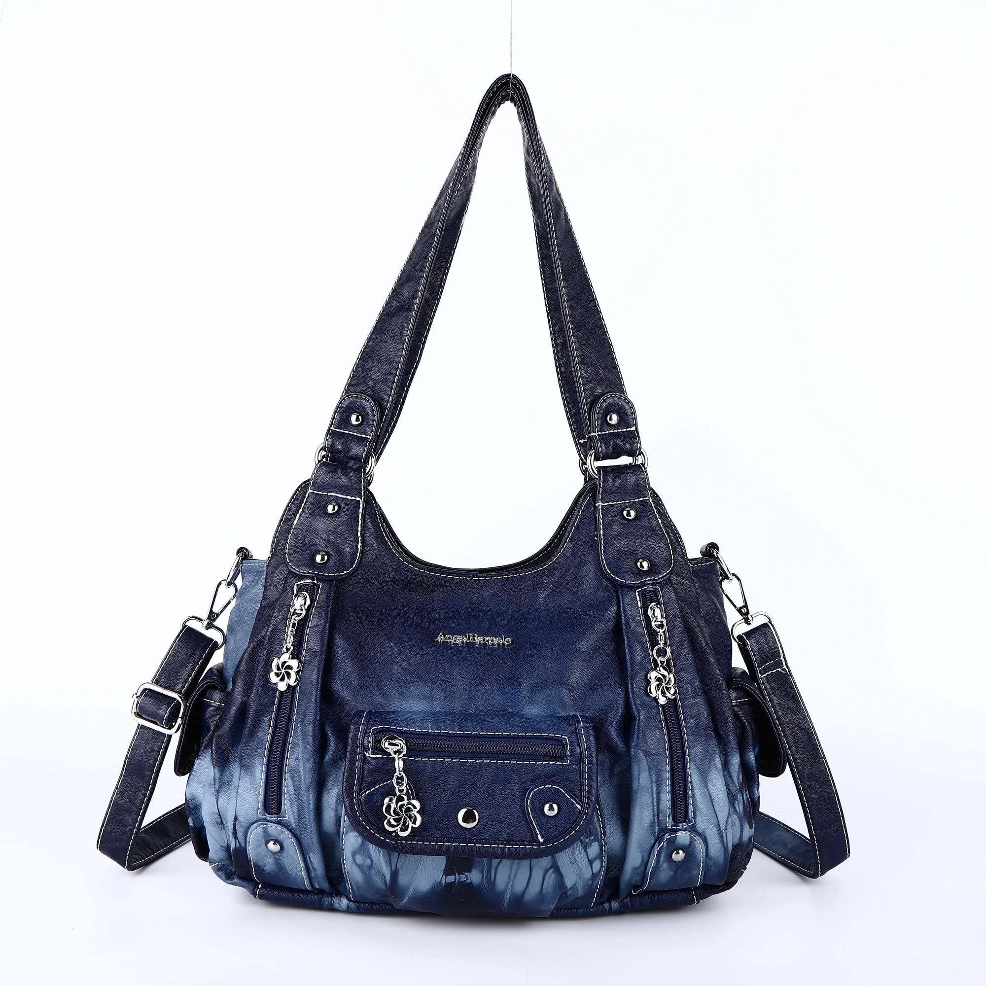 Tie-dye absorbent PU leather shoulder bag for women