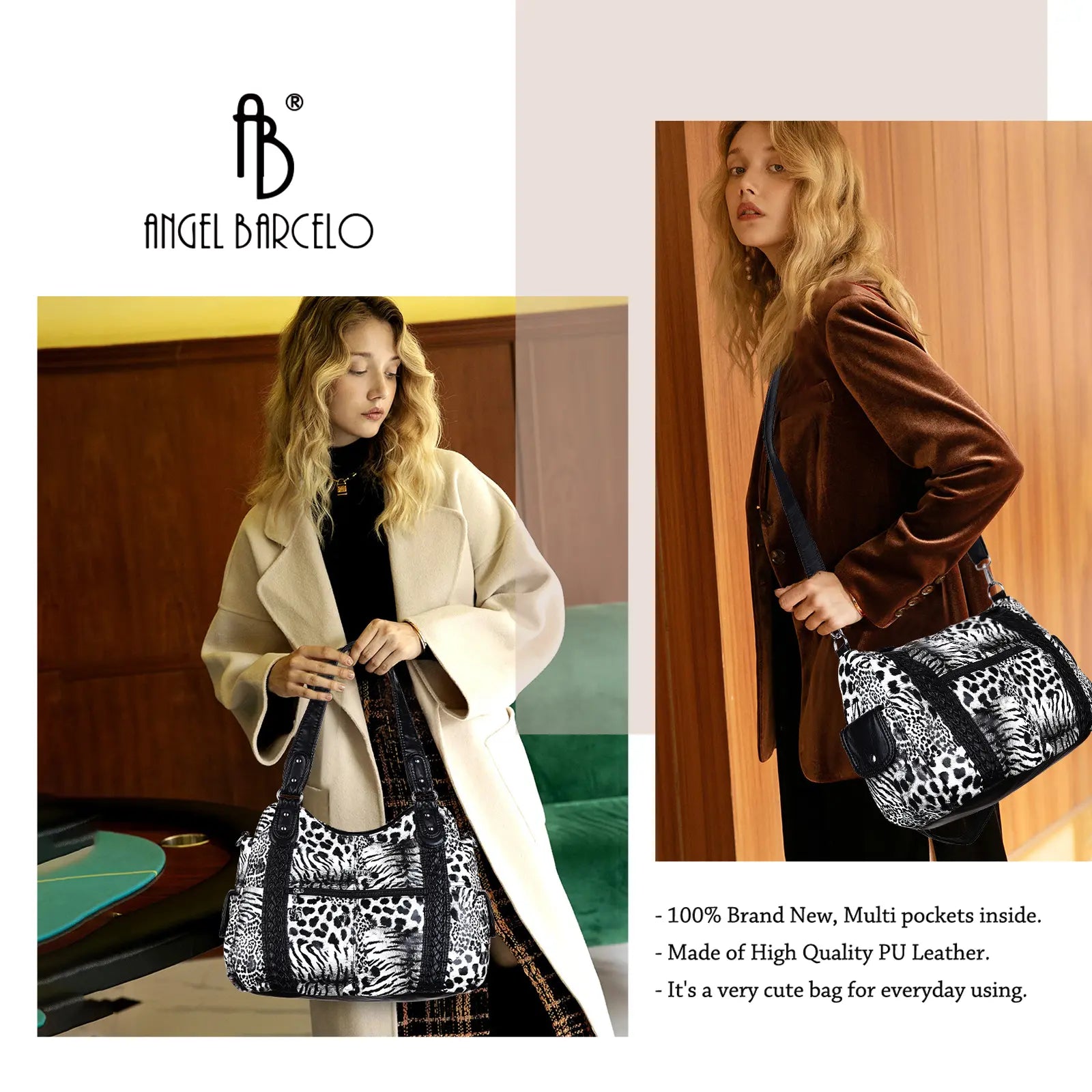 large capacity vintage plaid oil painting handbag