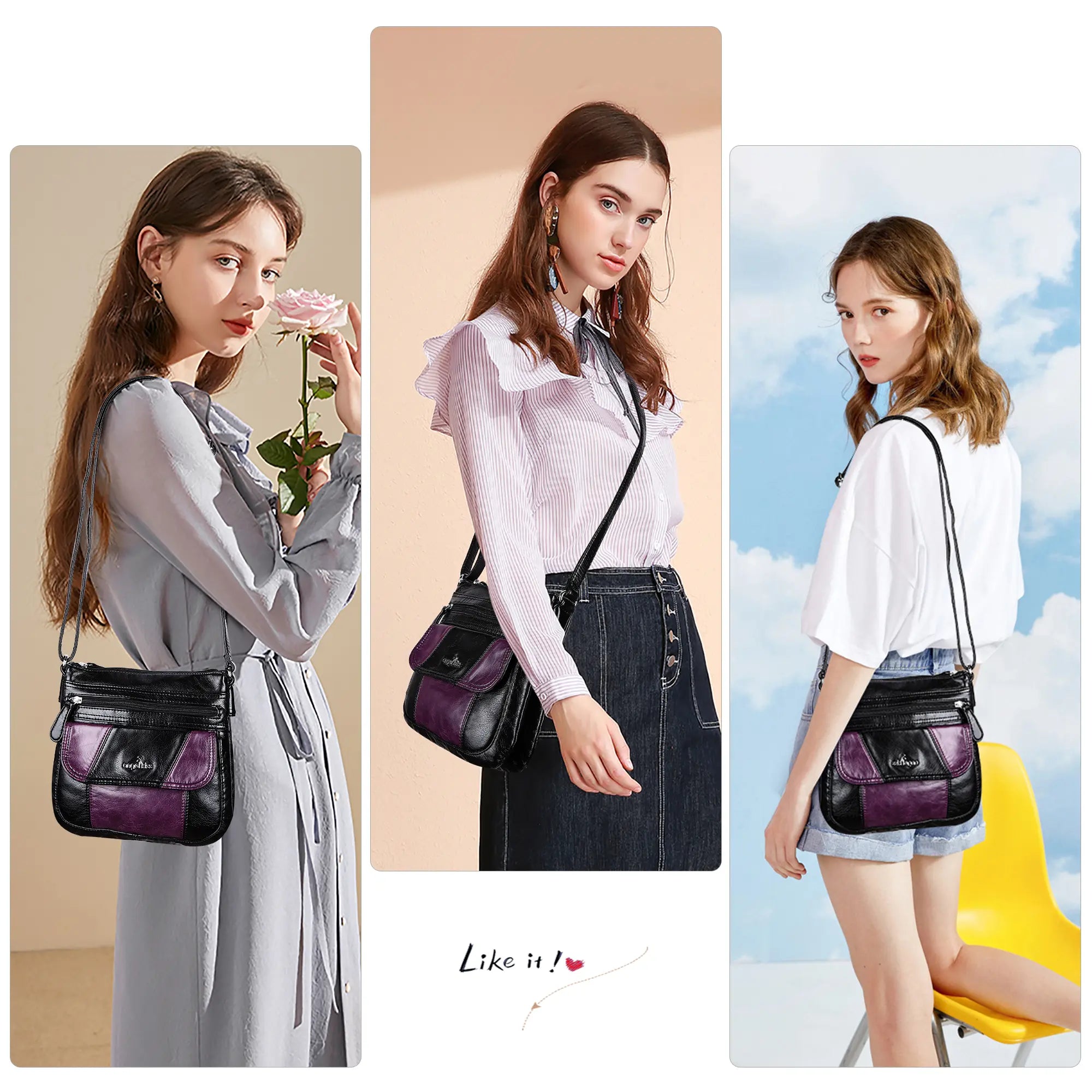 Marbled Washed PU Flap Pocket Crossbody Bag