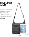 Small Plaid Washed PU Leather Multi-Pocket Crossbody Bag