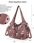 washed Leopard print Daily women Comfort hobo handbag