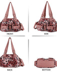 Washed Leather  Leopard print waterproof Handbag Unique Style For Women shoulder bag