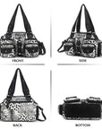 Washed Leather  Leopard print waterproof Handbag Unique Style For Women shoulder bag