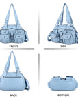 Washed Leather  Multilayer separation individuality Handbag Unique Style For Women