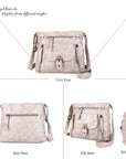 Solid color wash water pu leather adjustable shoulder strap daily shoulder bag