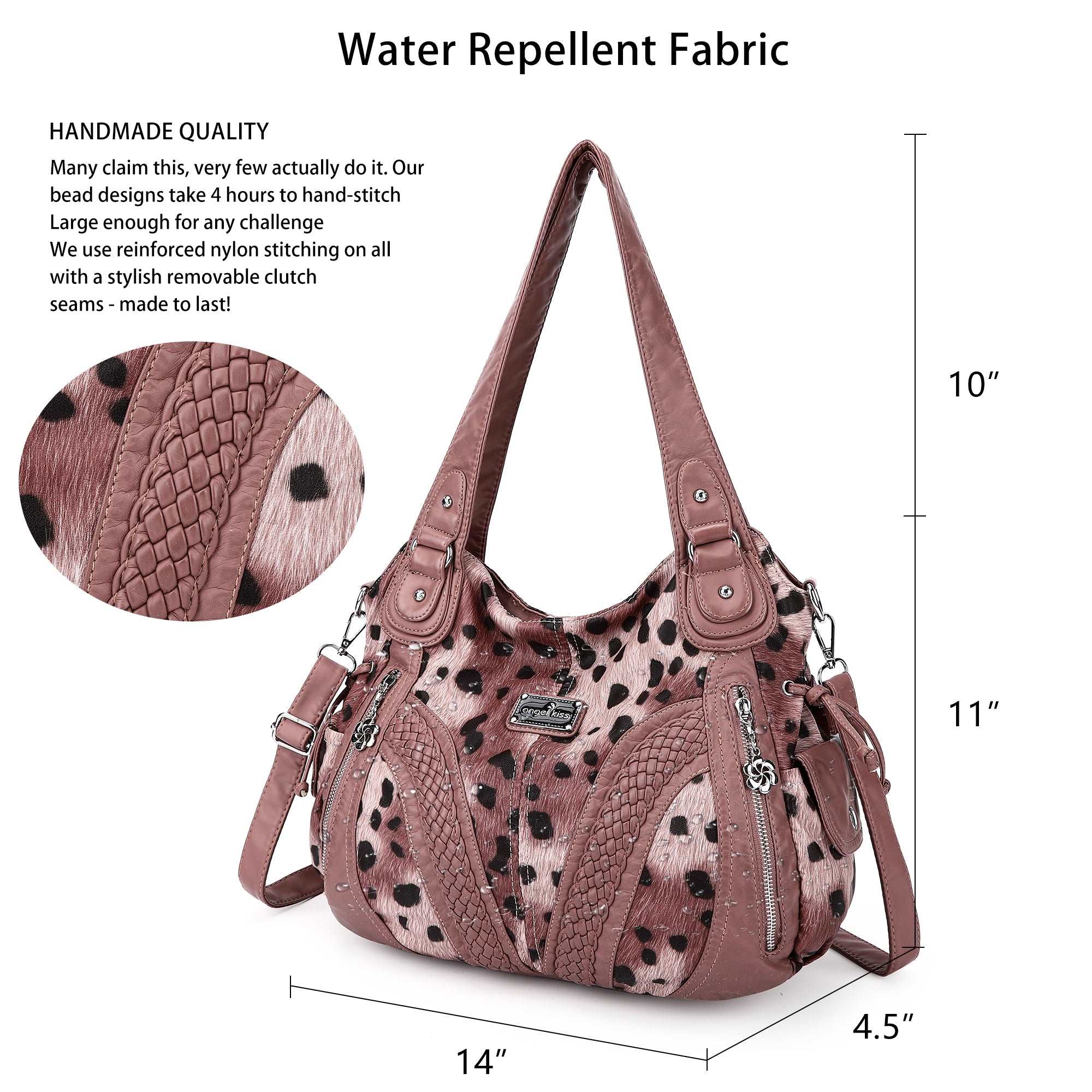 ● angelie ● TOAST BAG MEDIUM / LEOPARD GRAY vintage do old wash pu leather womens shoulder bag tote bag