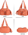 Washed Leather  Multilayer separation individuality Handbag Unique Style For Women