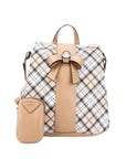 fashion plaid daily lightweight backpack-Angelkiss Bag