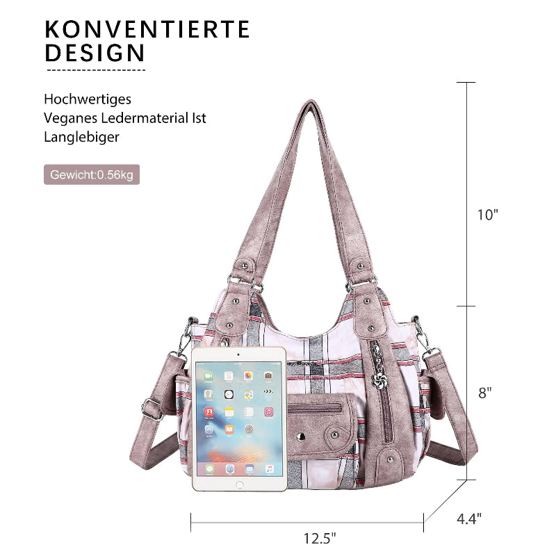 Tie-dye absorbent PU leather shoulder bag for women