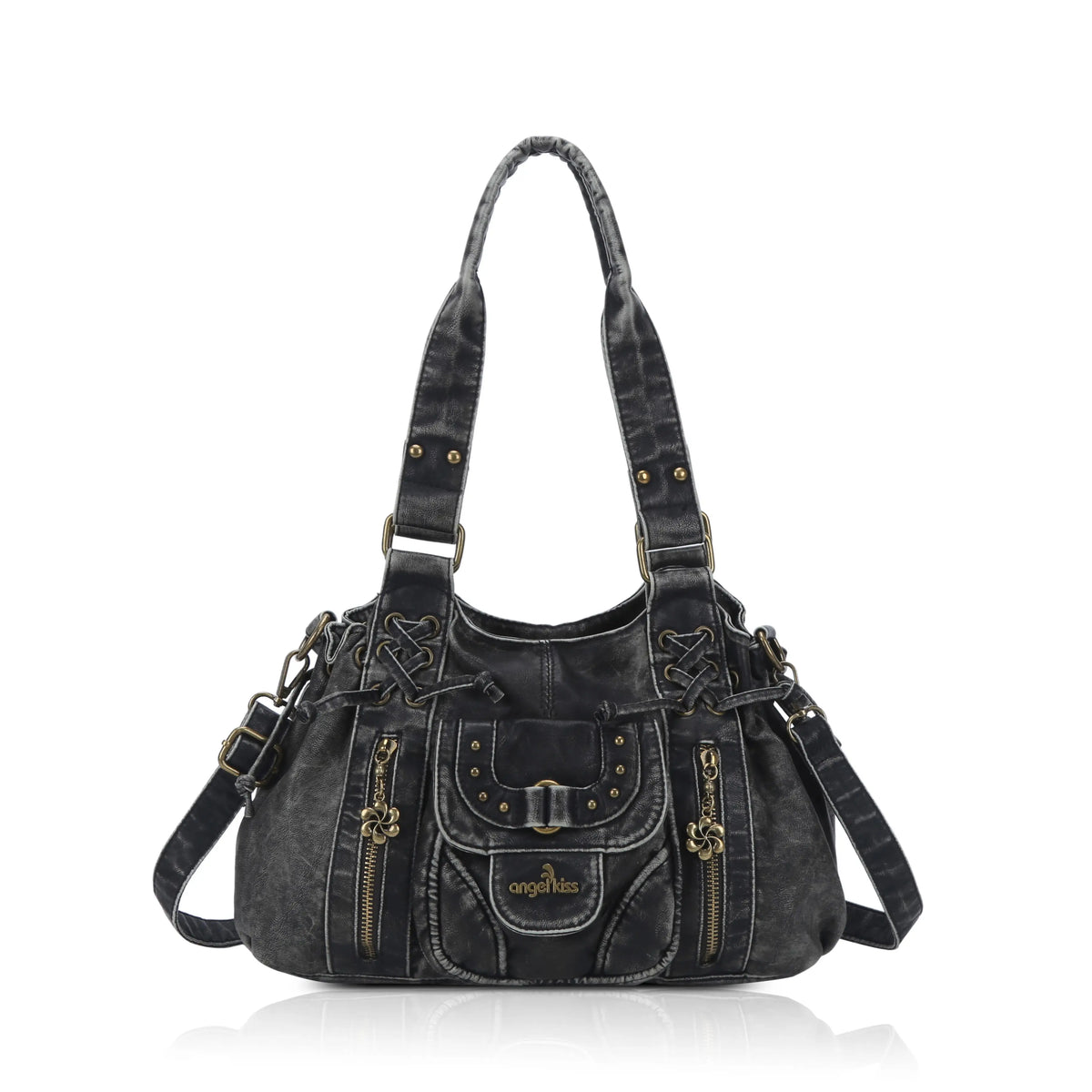 Vintage Multi-Pocket Satchel & Crossbody Bag – Angel Kiss Vintage Multi-Pocket Satchel & Crossbody Bag – Angel Kiss