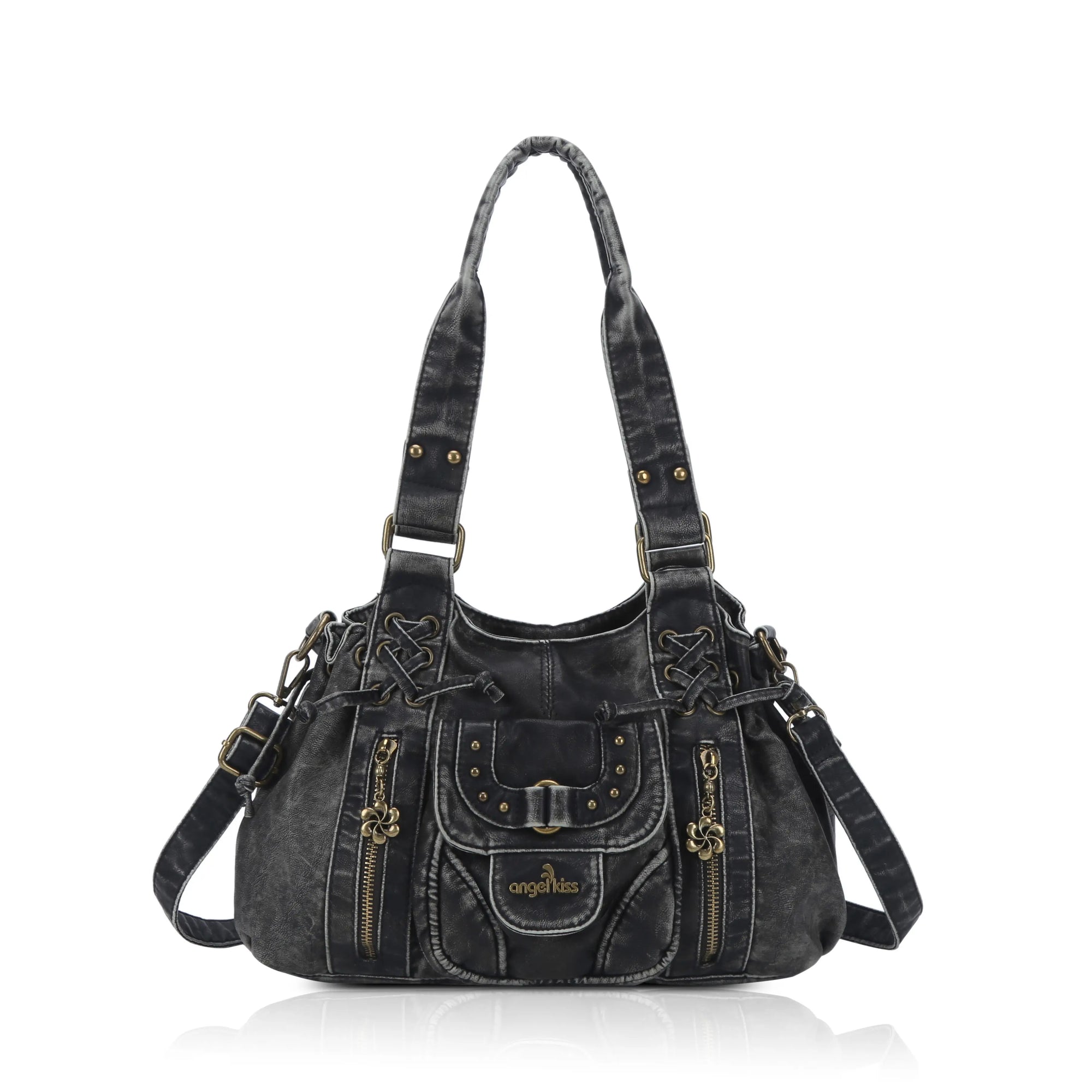 Vintage Multi-Pocket Satchel &amp; Crossbody Bag