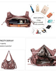 washed Leopard print Daily women Comfort hobo handbag-Angelkiss Bag