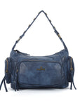 Vintage Solid Color Denim Ladies tote shoulder bag-Angelkiss Bag