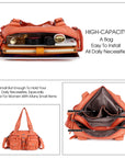 Washed Leather  Multilayer separation individuality Handbag Unique Style For Women