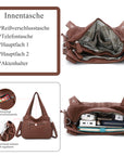 washed Large capacity Daily women Waterproof unique hobo handbag