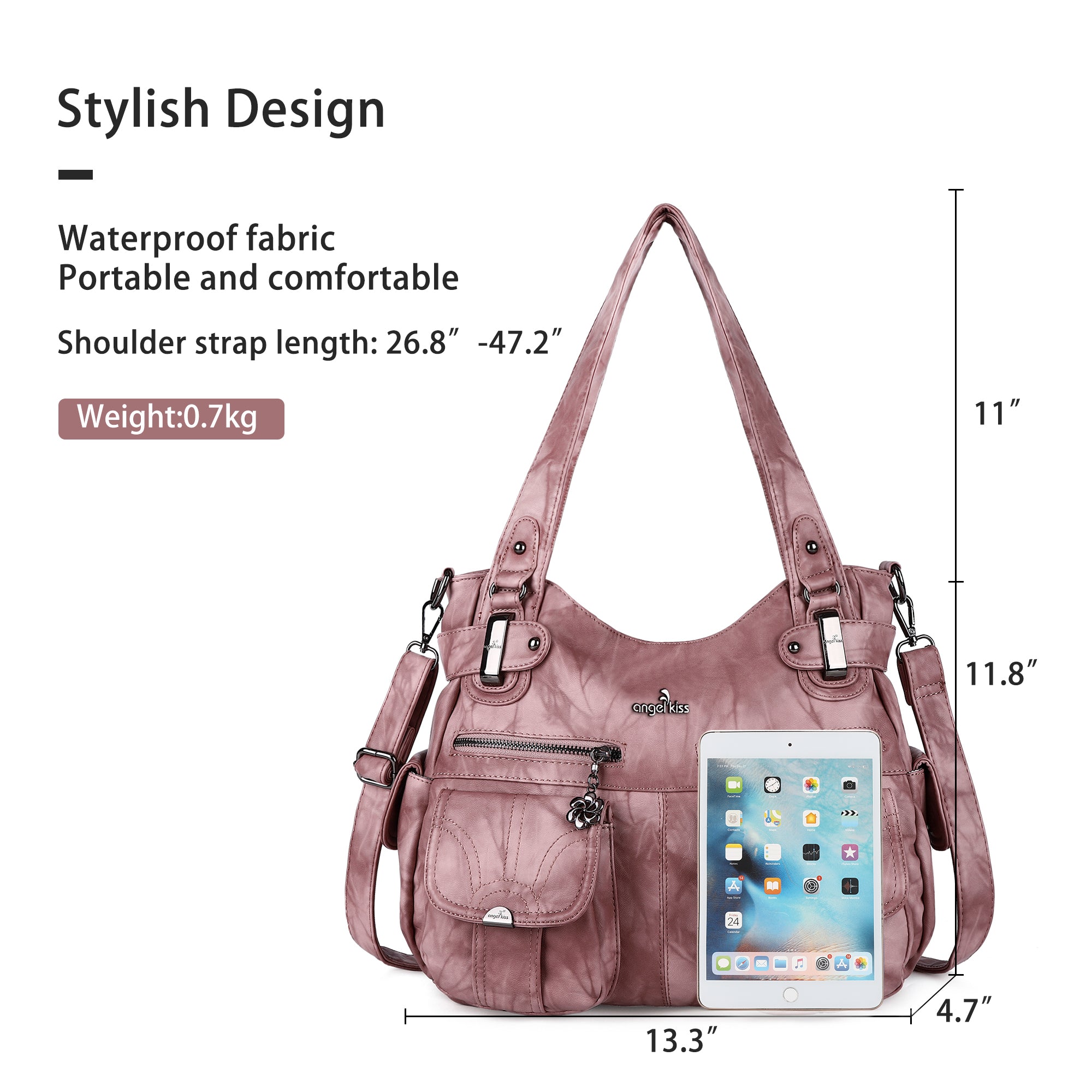 Washed Leather Hobobags Women Shoulder Bags