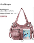 Washed Leather Hobobags Women Shoulder Bags