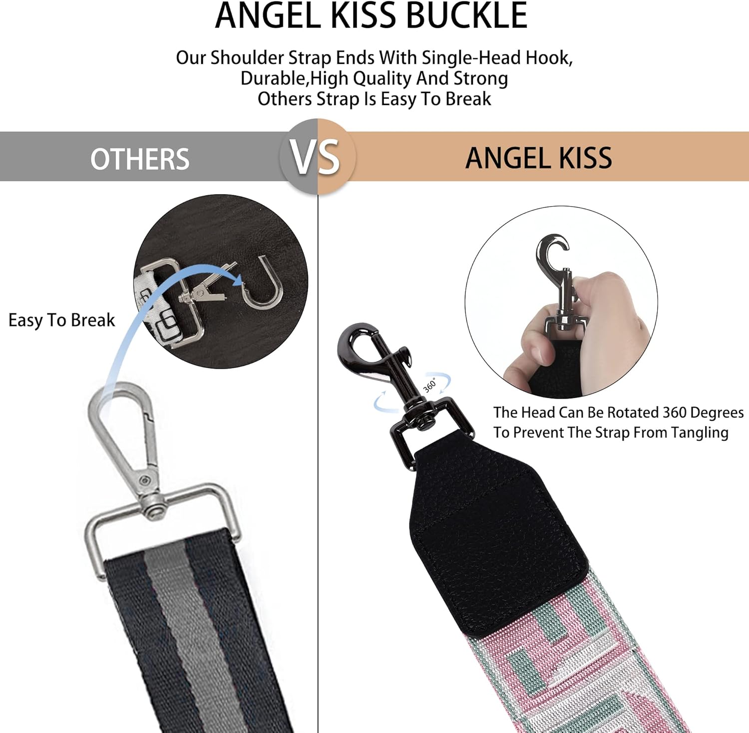 Angel Kiss Purse strap, 2 &quot;cowhide head instead of reclining adjustable tote strap broadband