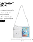 Women's water wash pu leather crossbody bag