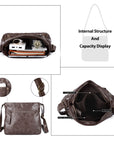 Solid color wash water pu leather adjustable shoulder strap daily shoulder bag