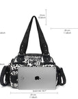 Washed Leather  Leopard print waterproof Handbag Unique Style For Women shoulder bag